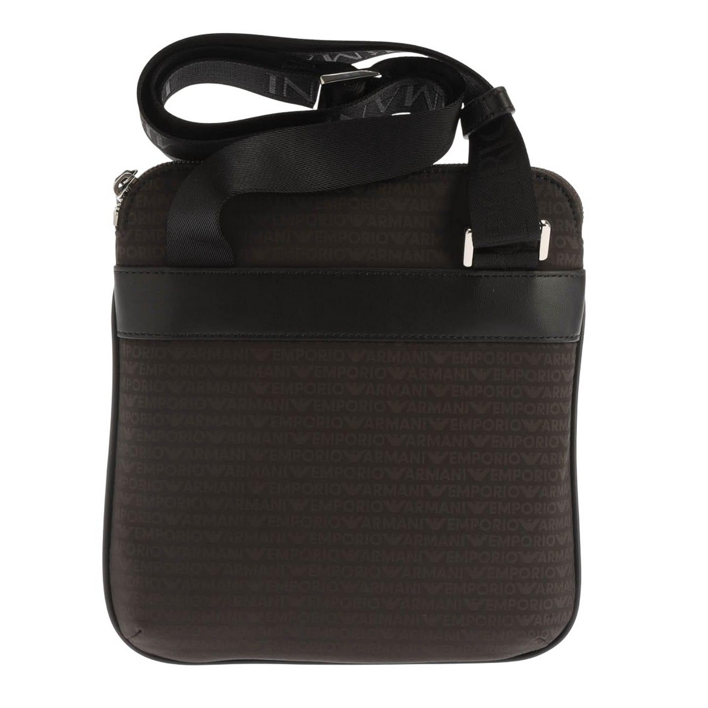 Black - Back - Emporio Armani Logo Jacquard All-Over Print Shoulder Bag