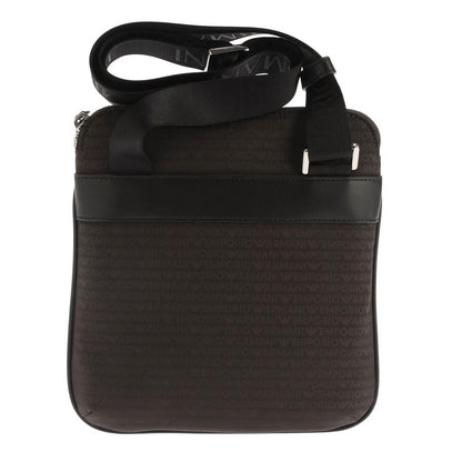 Black - Back - Emporio Armani Logo Jacquard All-Over Print Shoulder Bag