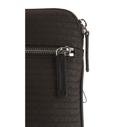 Black - Lifestyle - Emporio Armani Logo Jacquard All-Over Print Shoulder Bag