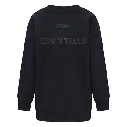 Black - Back - Blank Essentials Childrens-Kids Crew Neck Sweatshirt