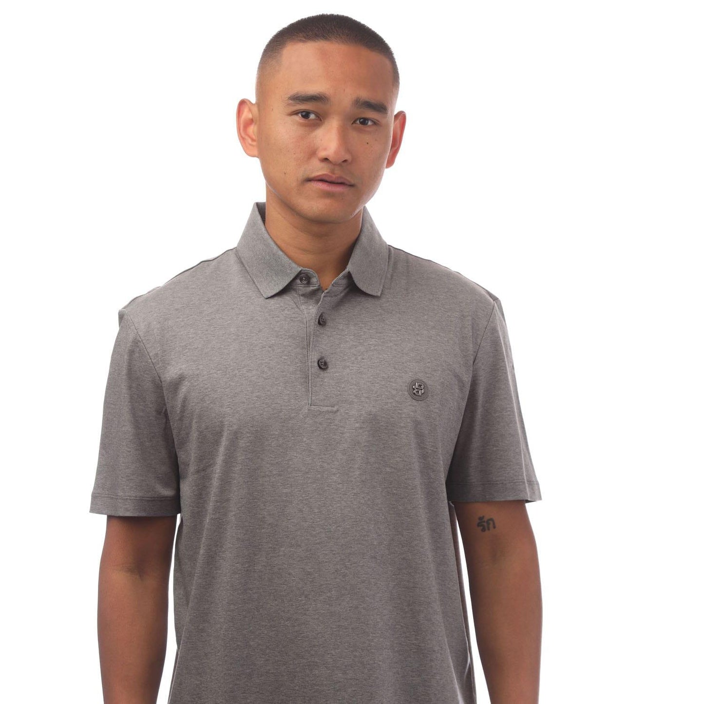 Grey - Side - Boss Mens C-Parris Monogram Polo Shirt