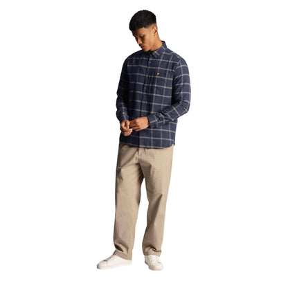 Navy - Lifestyle - Lyle & Scott Mens Windowpane Check Shirt