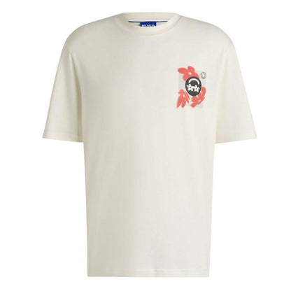 White - Front - Hugo Mens Nufloro Logo T-Shirt