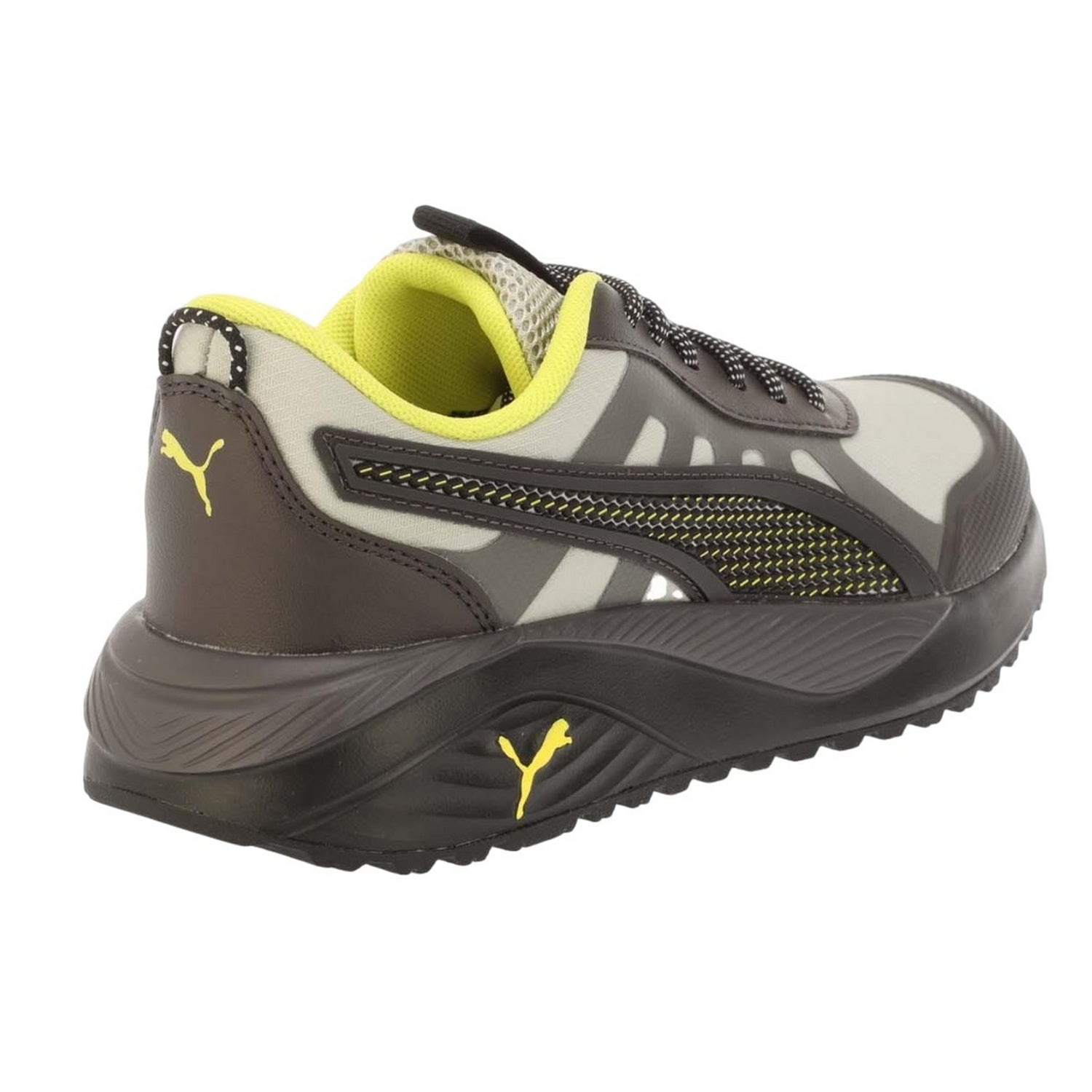 Green-Yellow - Back - Puma Childrens-Kids Excursion Trainers