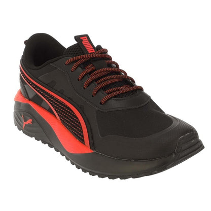 Black-Red - Front - Puma Childrens-Kids Excursion Trainers