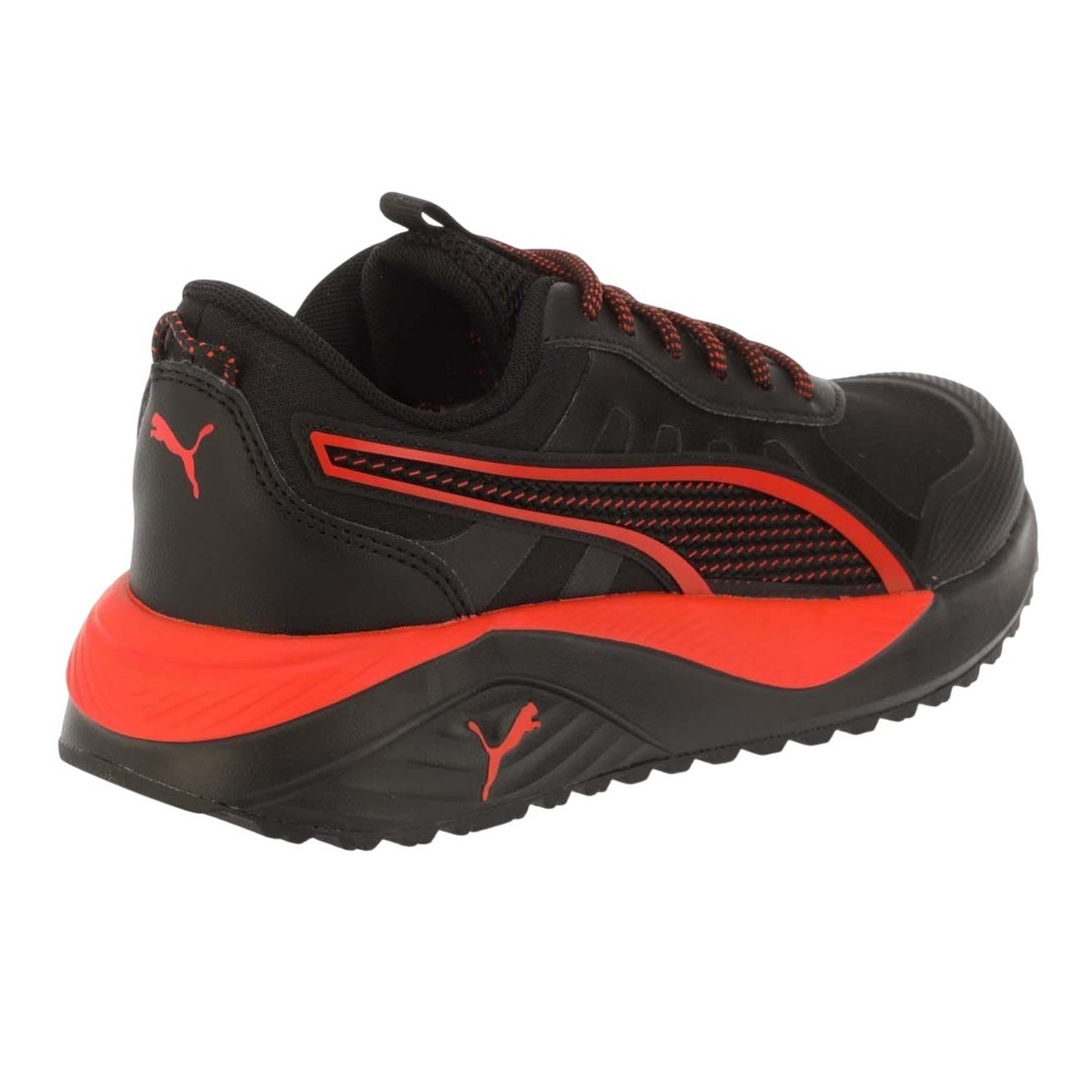 Black-Red - Back - Puma Childrens-Kids Excursion Trainers