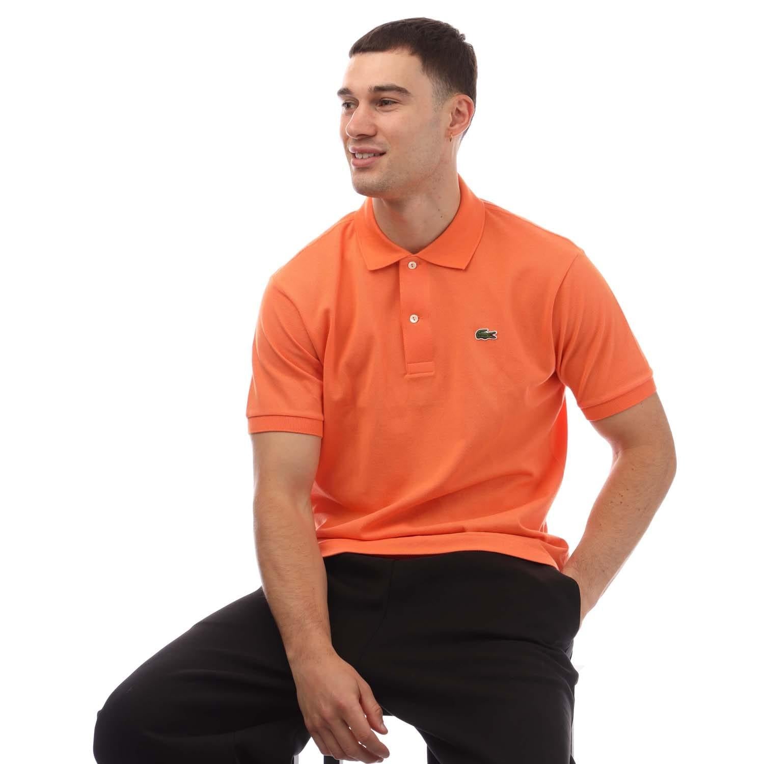 Orange - Lifestyle - Lacoste Mens L.12.12 Original Pique Classic Polo Shirt