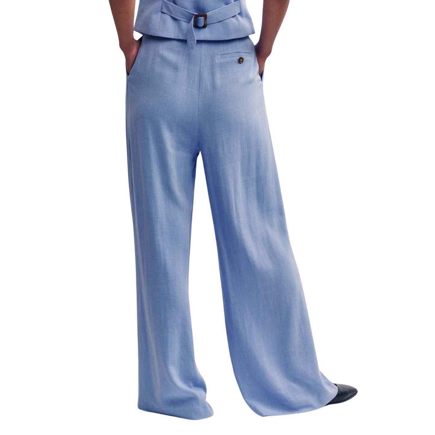 Blue - Back - Nobody´s Child Womens-Ladies Wide Leg Tailored Trousers