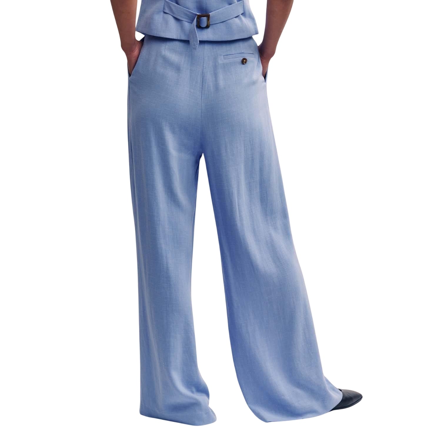 Blue - Back - Nobody´s Child Womens-Ladies Wide Leg Tailored Trousers