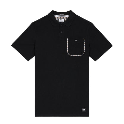 Black - Front - Weekend Offender Mens Spence Checked Polo Shirt
