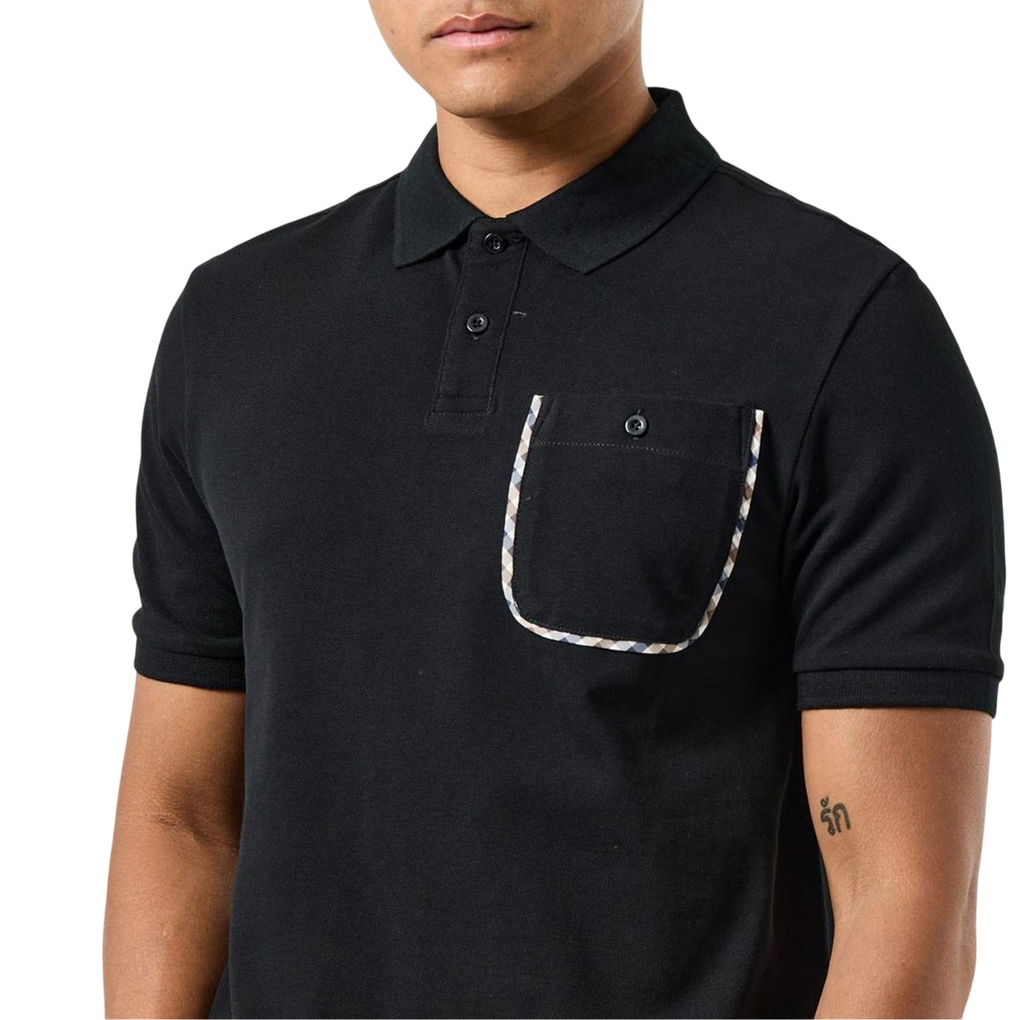 Black - Lifestyle - Weekend Offender Mens Spence Checked Polo Shirt