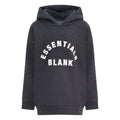 Grey - Front - Blank Essentials Childrens-Kids Fleece Pull Over Hoodie