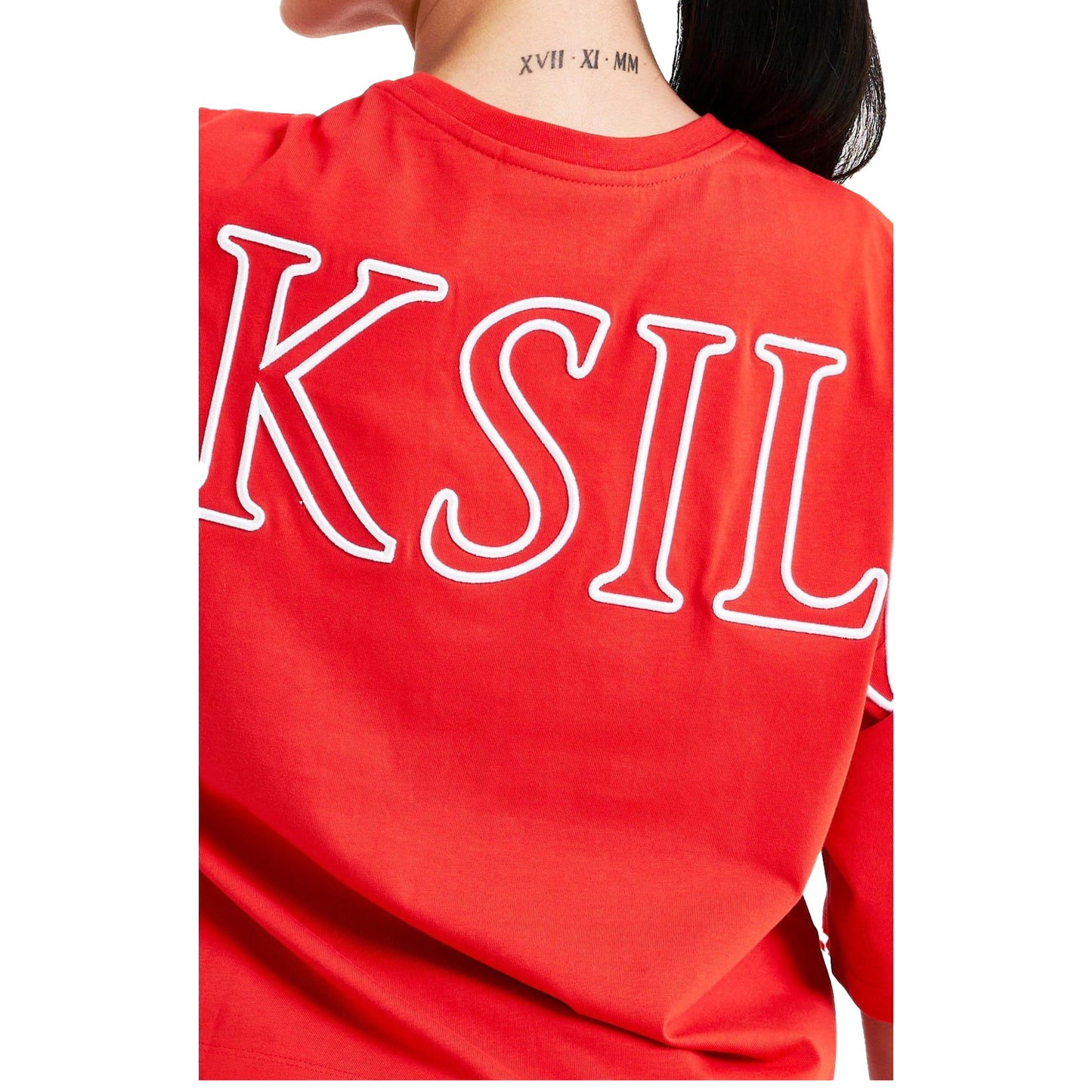 Red - Lifestyle - SikSilk Womens-Ladies Branded Crop T-Shirt