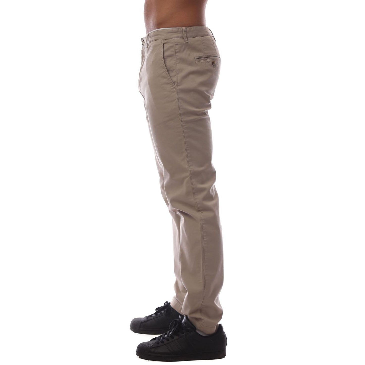 Beige - Side - Boss Mens Crigan 3 Gabardine Chinos
