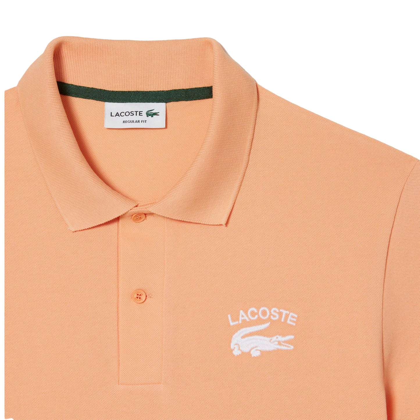 Peach - Back - Lacoste Mens Cotton Stretch Regular Polo Shirt