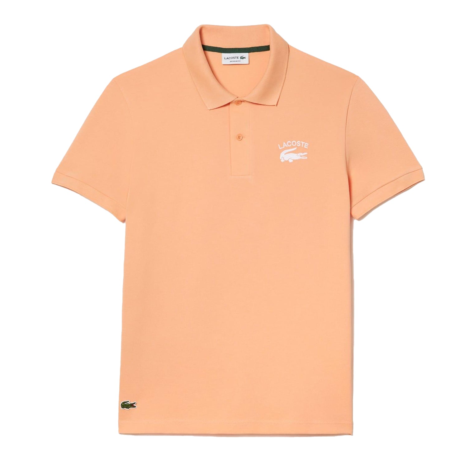 Peach - Front - Lacoste Mens Cotton Stretch Regular Polo Shirt
