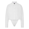 White - Front - Boss Womens-Ladies Naomi X Cotton Bodysuit