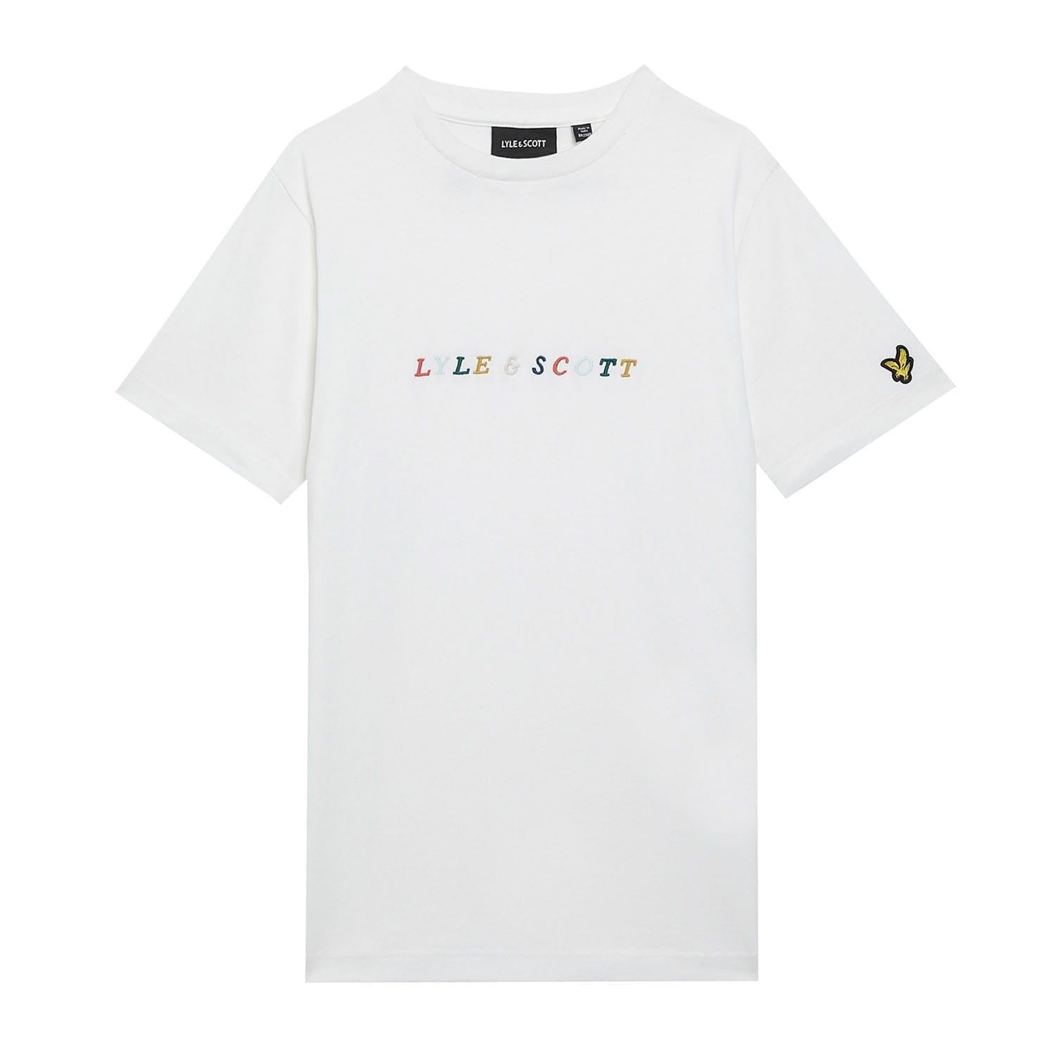 White - Front - Lyle & Scott Childrens-Kids Embroidered T-Shirt