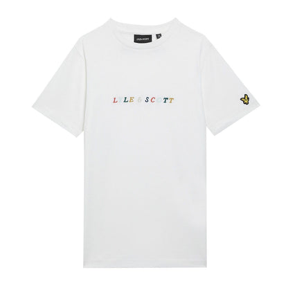 White - Front - Lyle & Scott Childrens-Kids Embroidered T-Shirt