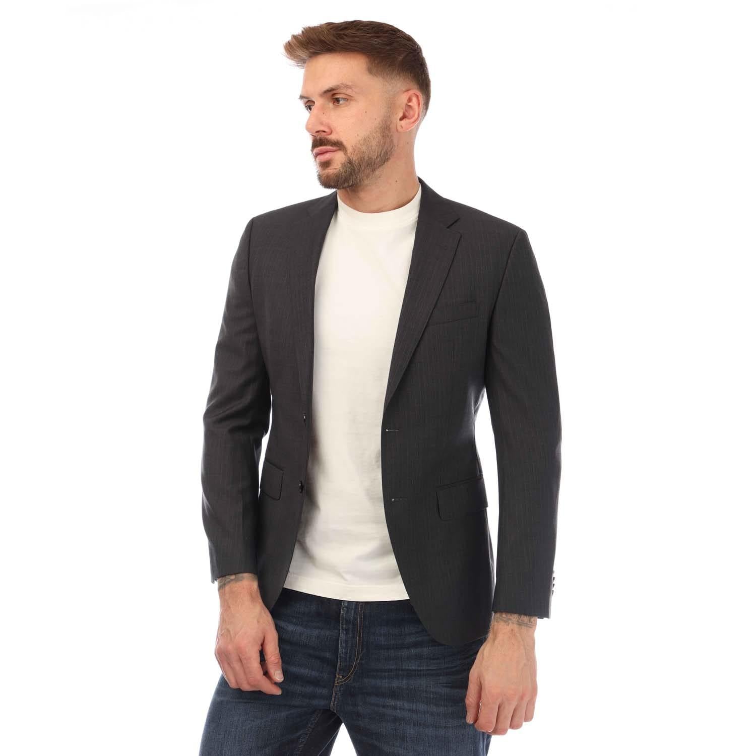 Grey - Front - Boss Mens Jeckson Blazer