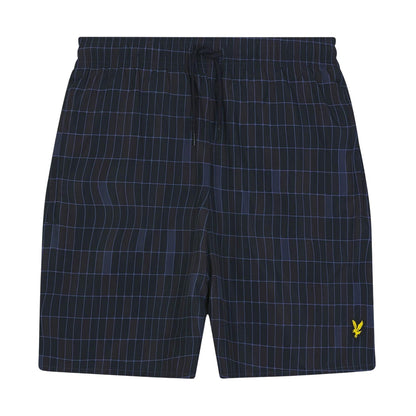 Navy - Front - Lyle & Scott Mens Pool Print Swim Shorts