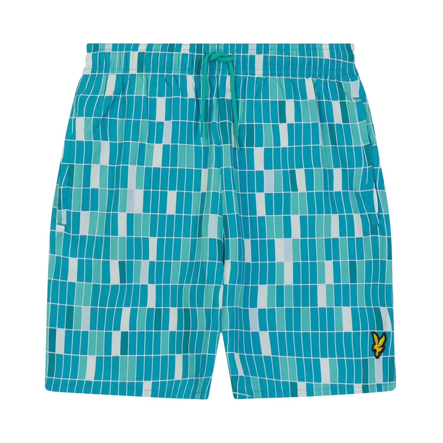 Blue - Front - Lyle & Scott Mens Pool Print Swim Shorts