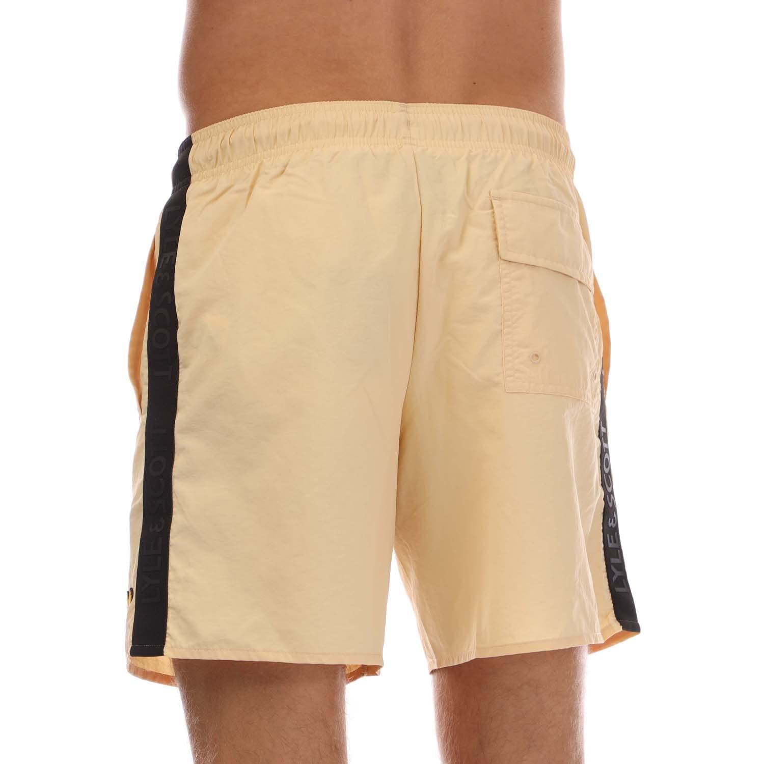 Sand - Back - Lyle & Scott Mens Branded Sports Swim Shorts