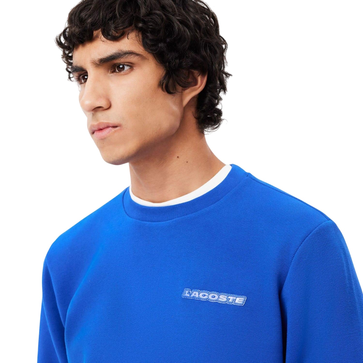 Blue - Lifestyle - Lacoste Mens Accent Pique Badge Sweatshirt