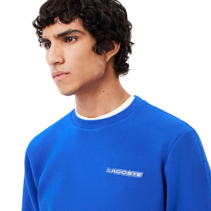 Blue - Lifestyle - Lacoste Mens Accent Pique Badge Sweatshirt