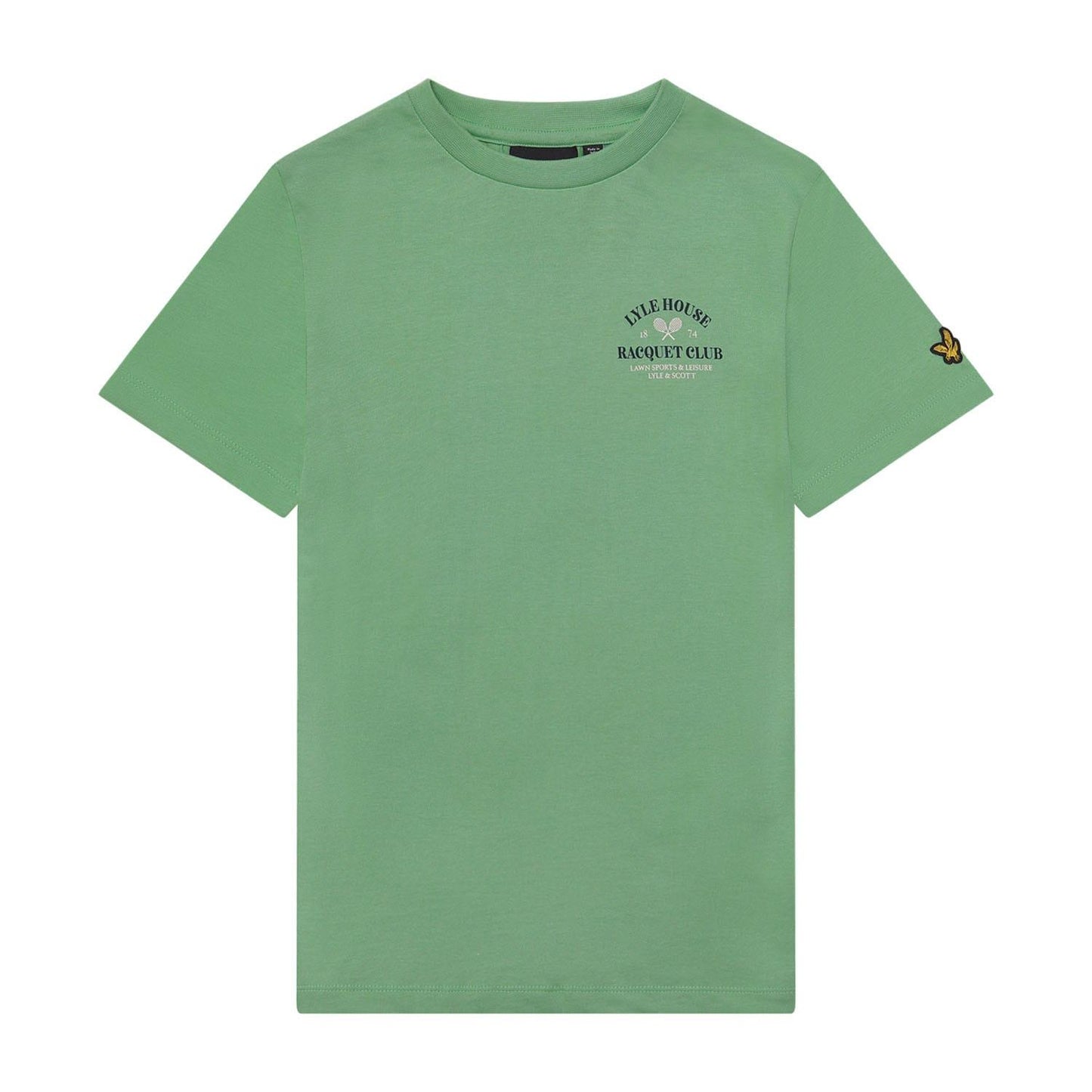 Green - Front - Lyle & Scott Childrens-Kids Racquet Club Graphic T-Shirt