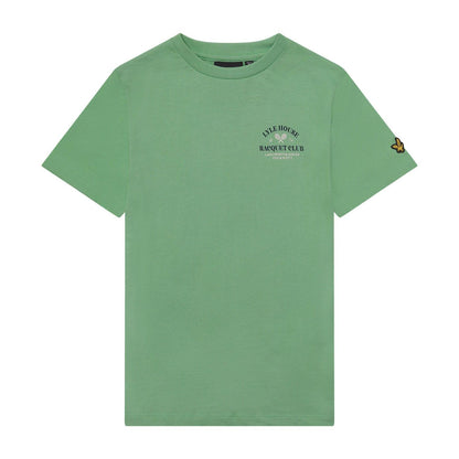 Green - Front - Lyle & Scott Childrens-Kids Racquet Club Graphic T-Shirt