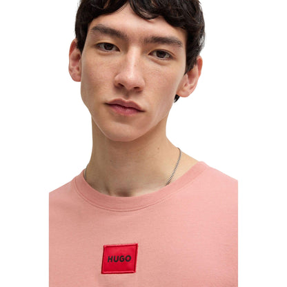 Pink - Side - Hugo Mens Diragolino T-Shirt