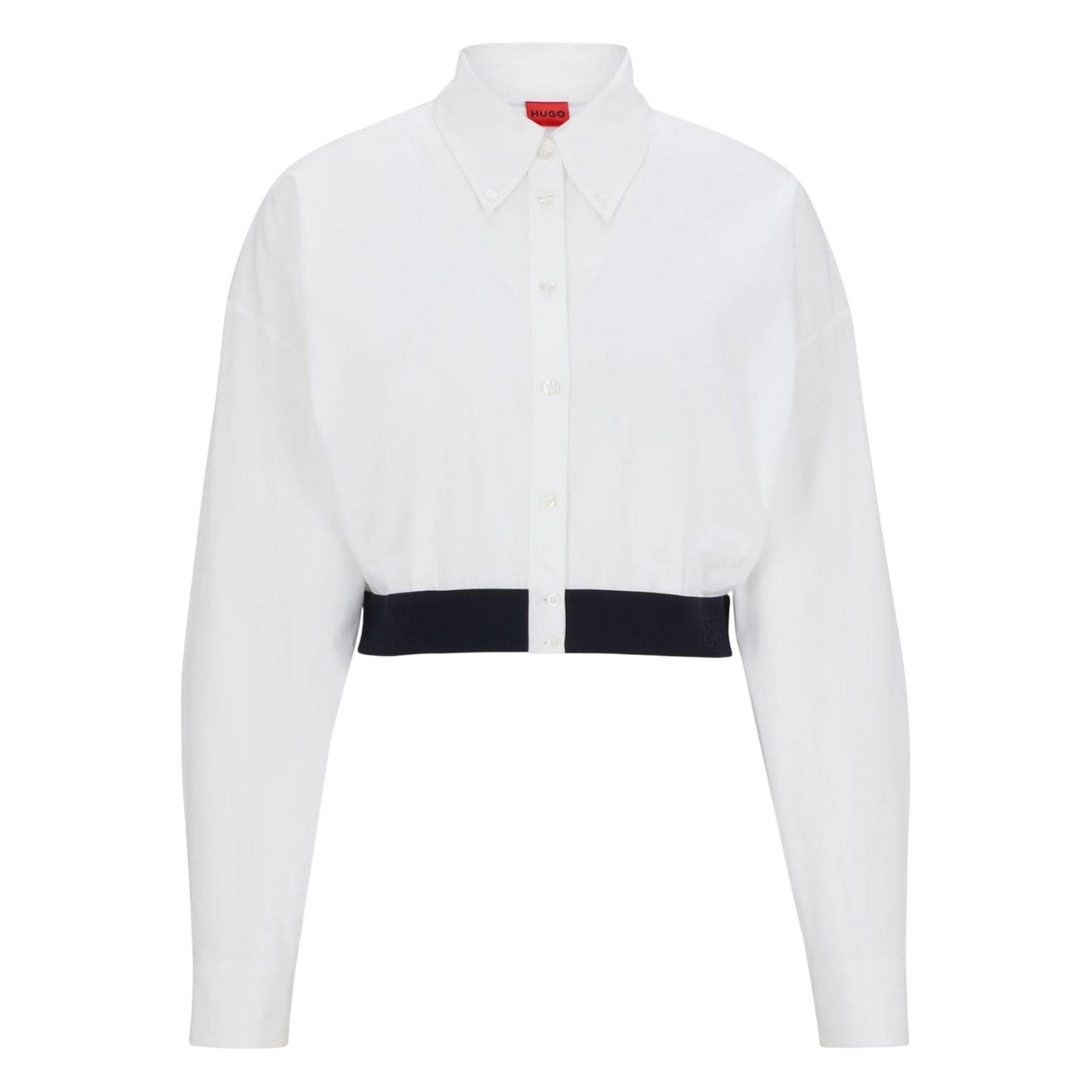 White - Front - Hugo Womens-Ladies Evesia Relaxed Fit Blouse