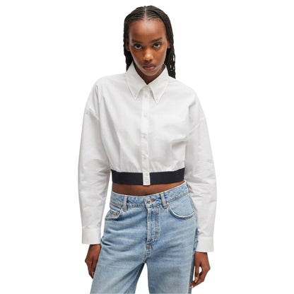 White - Lifestyle - Hugo Womens-Ladies Evesia Relaxed Fit Blouse