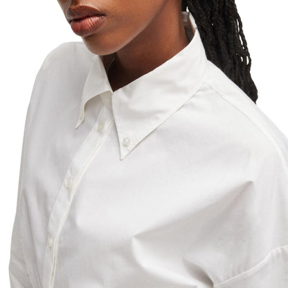 White - Side - Hugo Womens-Ladies Evesia Relaxed Fit Blouse