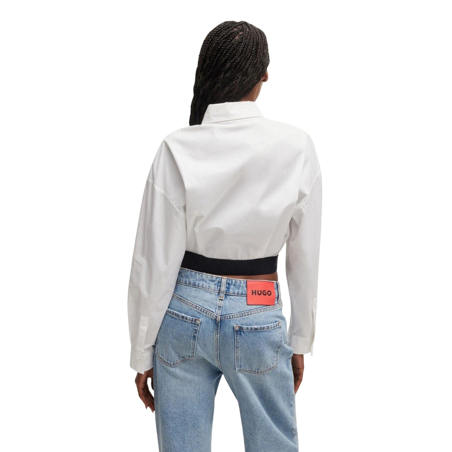 White - Back - Hugo Womens-Ladies Evesia Relaxed Fit Blouse
