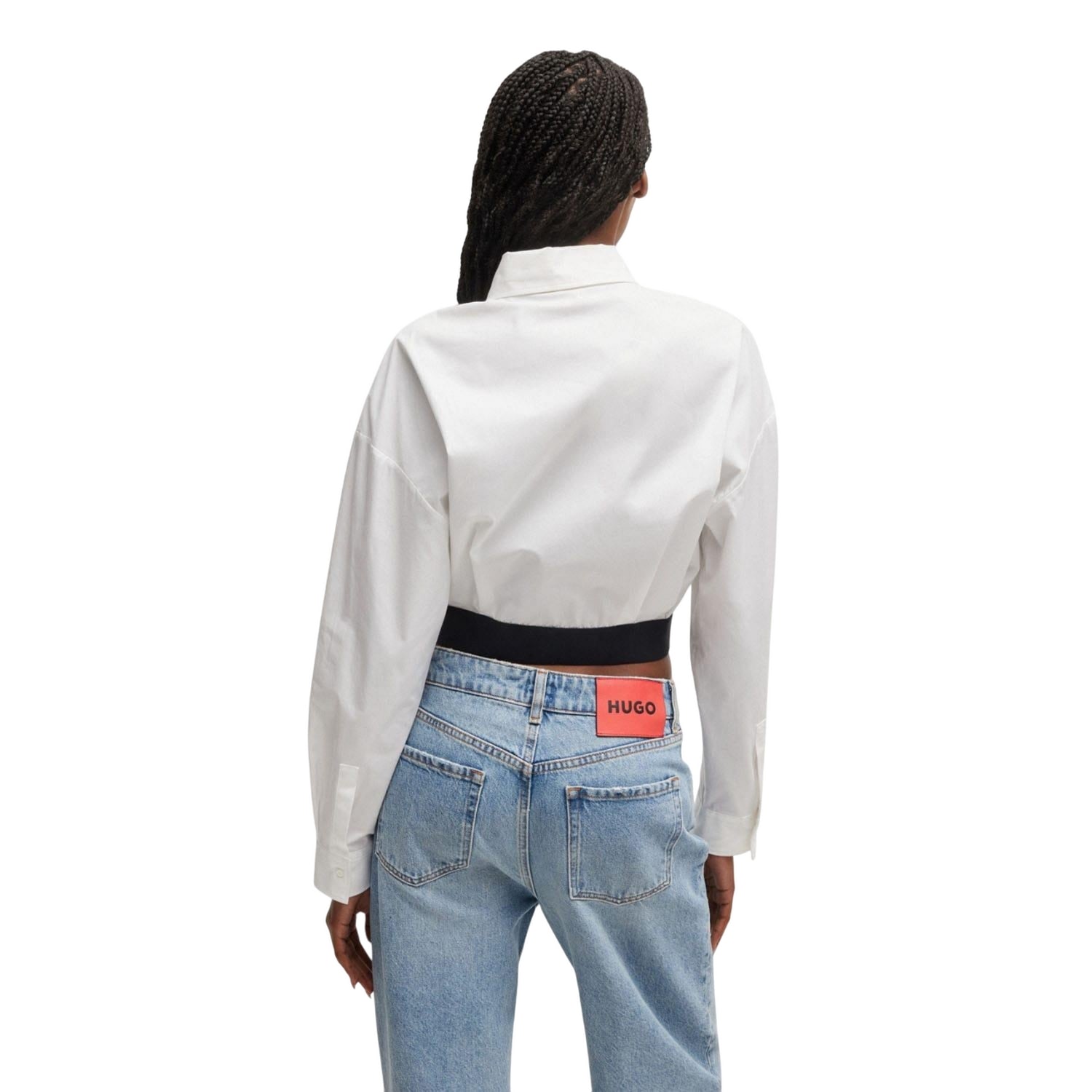 White - Back - Hugo Womens-Ladies Evesia Relaxed Fit Blouse