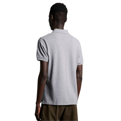 Grey - Back - Lyle & Scott Mens Logo Polo Shirt