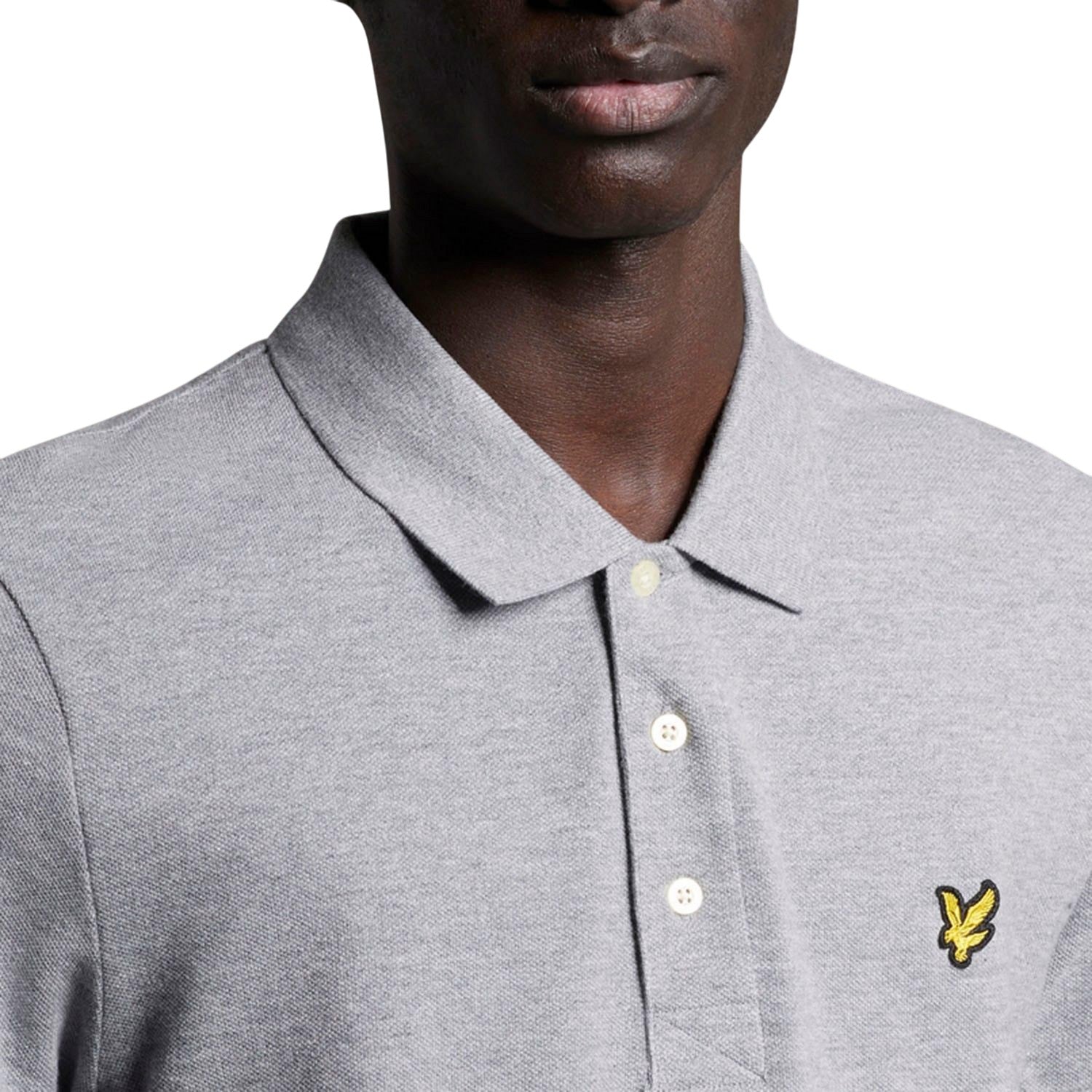 Grey - Side - Lyle & Scott Mens Logo Polo Shirt