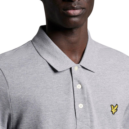 Grey - Side - Lyle & Scott Mens Logo Polo Shirt