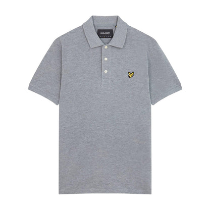 Grey - Front - Lyle & Scott Mens Logo Polo Shirt