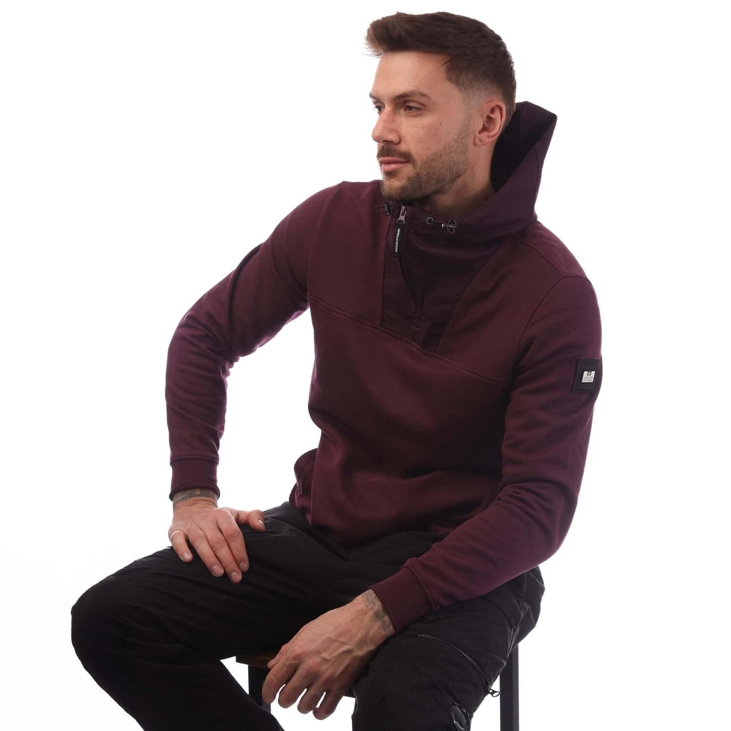 Berry - Pack Shot - Weekend Offender Mens Hamilton Quarter Zip Hoodie