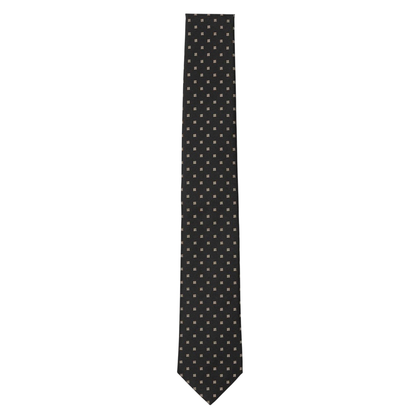 Black - Front - Boss All-Over Print Silk Tie