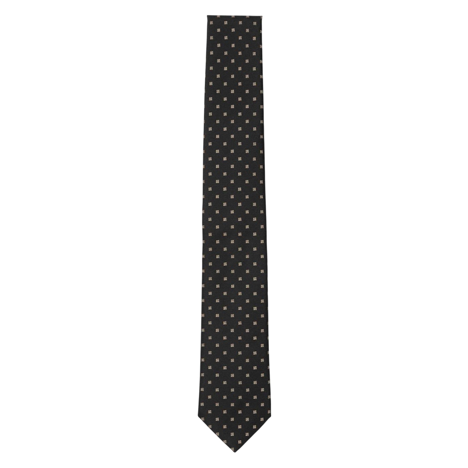 Black - Front - Boss All-Over Print Silk Tie
