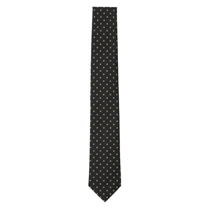 Black - Front - Boss All-Over Print Silk Tie