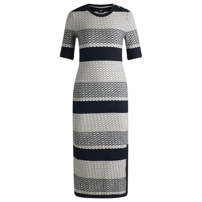 Tortoiseshell - Front - Boss Womens-Ladies Etanah Stripe Structured Dress