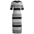 Tortoiseshell - Front - Boss Womens-Ladies Etanah Stripe Structured Dress