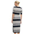 Tortoiseshell - Back - Boss Womens-Ladies Etanah Stripe Structured Dress