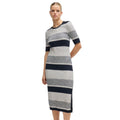 Tortoiseshell - Lifestyle - Boss Womens-Ladies Etanah Stripe Structured Dress
