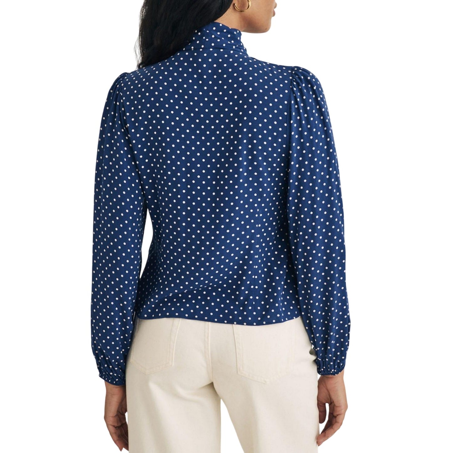Blue - Back - Nobody´s Child Womens-Ladies Karen Polka Dot Side Tie Neck Blouse